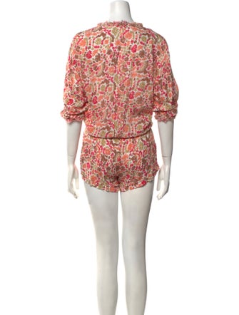 Poupette St Barth Floral Print V-Neck Romper