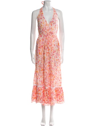 Poupette St Barth Floral Print Midi Length Dress