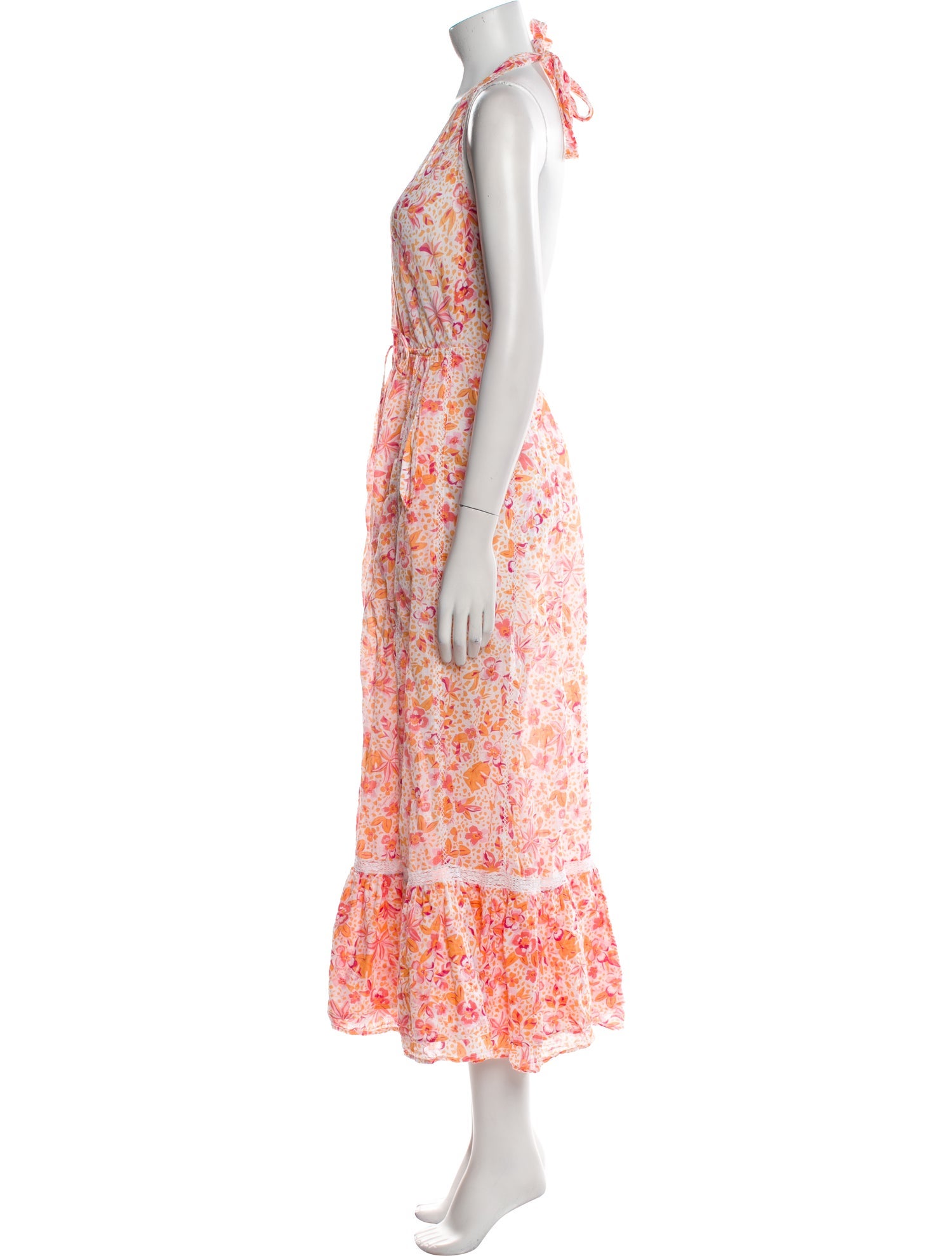 Poupette St Barth Floral Print Midi Length Dress