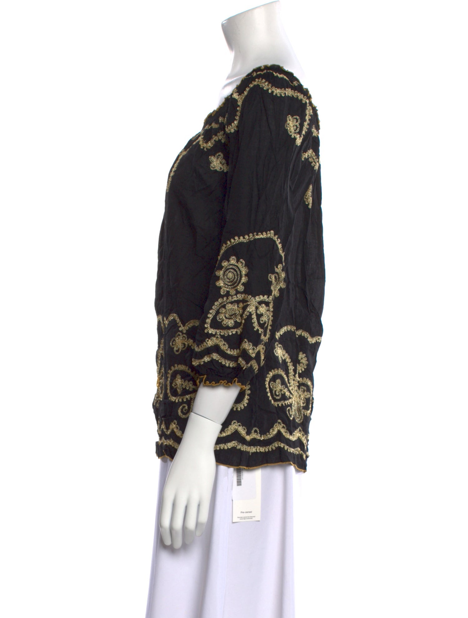 Poupette St Barth Printed Scoop Neck Blouse