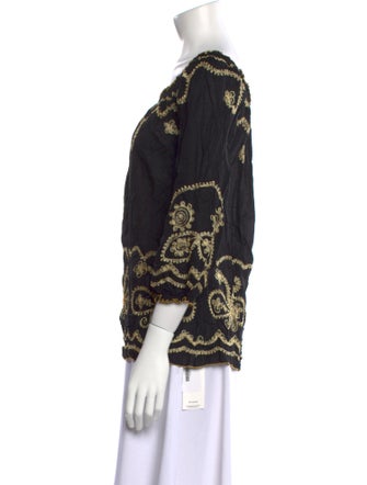 Poupette St Barth Printed Scoop Neck Blouse