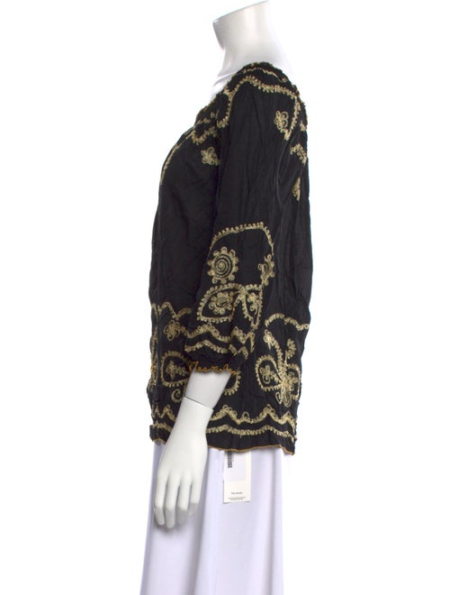 Poupette St Barth Printed Scoop Neck Blouse