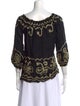 Poupette St Barth Printed Scoop Neck Blouse