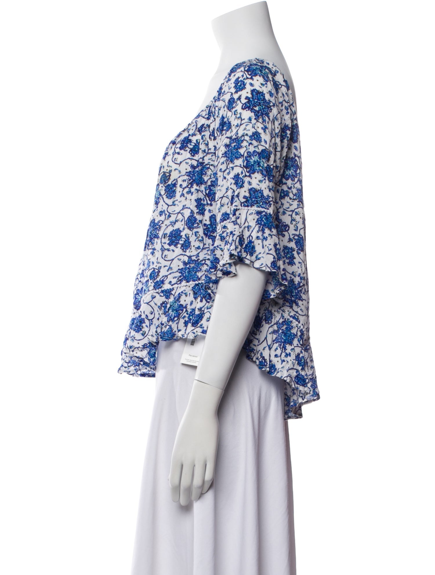 Poupette St Barth Floral Print V-Neck Blouse