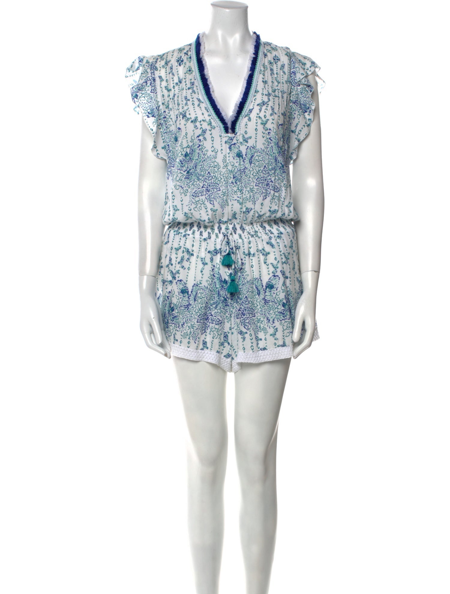 Poupette St Barth Printed V-Neck Romper