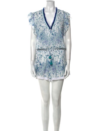 Poupette St Barth Printed V-Neck Romper