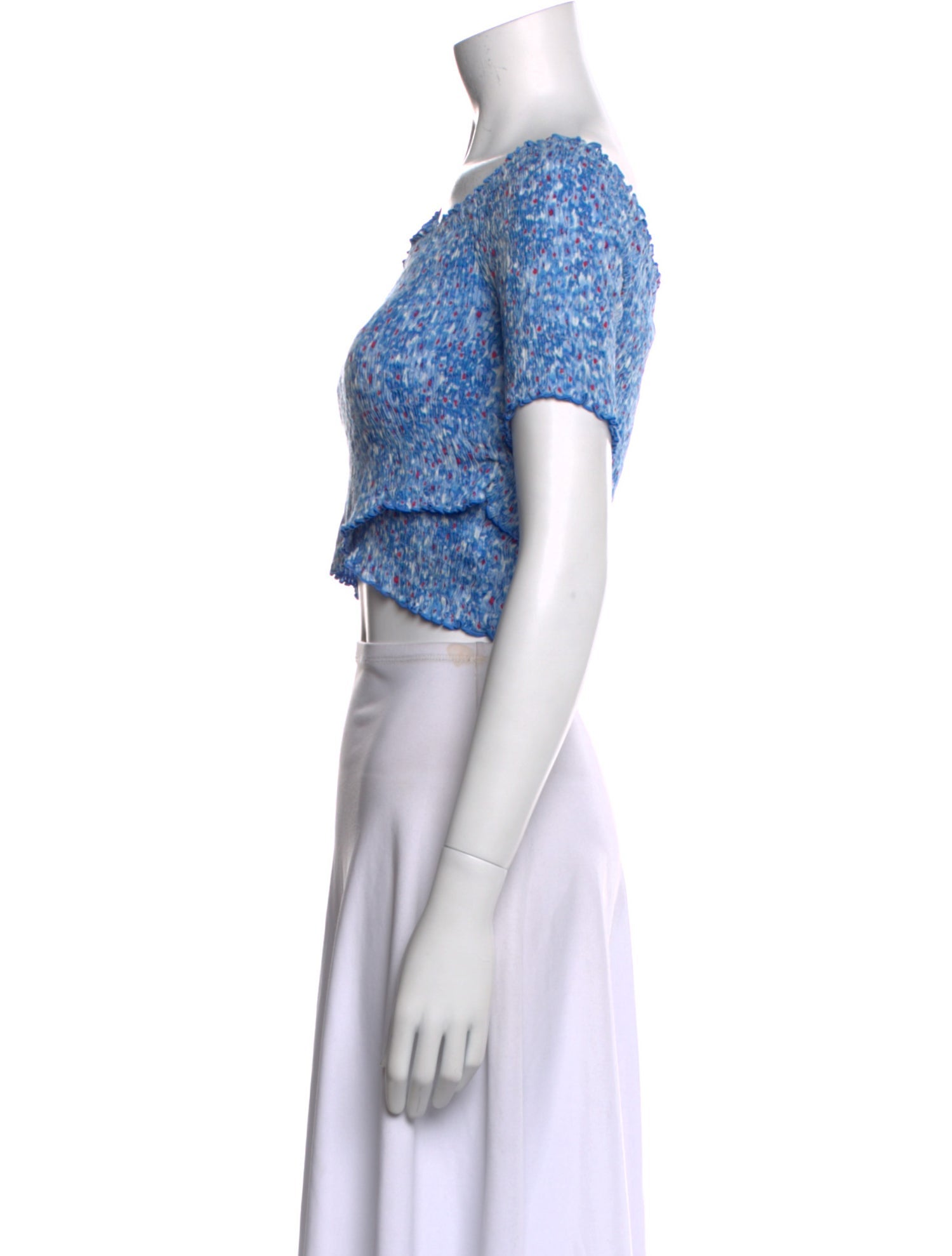 Poupette St Barth Printed V-Neck Crop Top