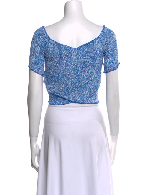 Poupette St Barth Printed V-Neck Crop Top