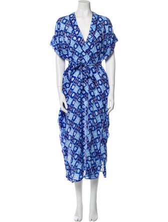 Poupette St Barth Printed Crochet Trim Cover-Up
