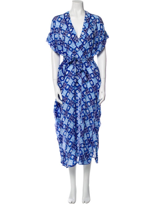 Poupette St Barth Printed Crochet Trim Cover-Up