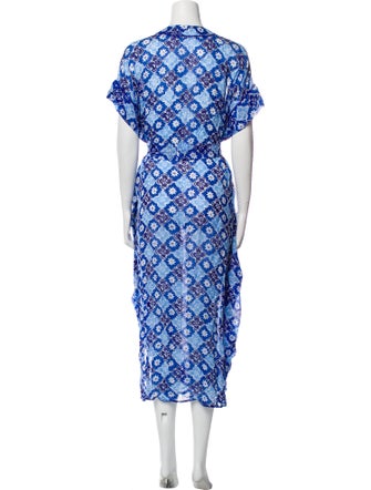 Poupette St Barth Printed Crochet Trim Cover-Up