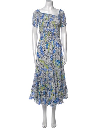 Poupette St Barth Floral Print Midi Length Dress