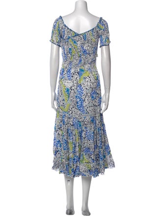 Poupette St Barth Floral Print Midi Length Dress