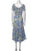 Poupette St Barth Floral Print Midi Length Dress