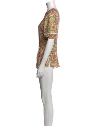 Poupette St Barth Floral Print V-Neck Romper
