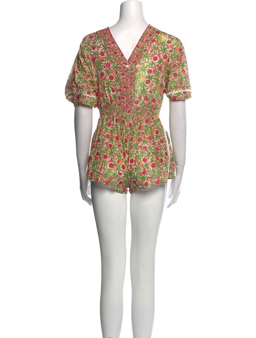 Poupette St Barth Floral Print V-Neck Romper