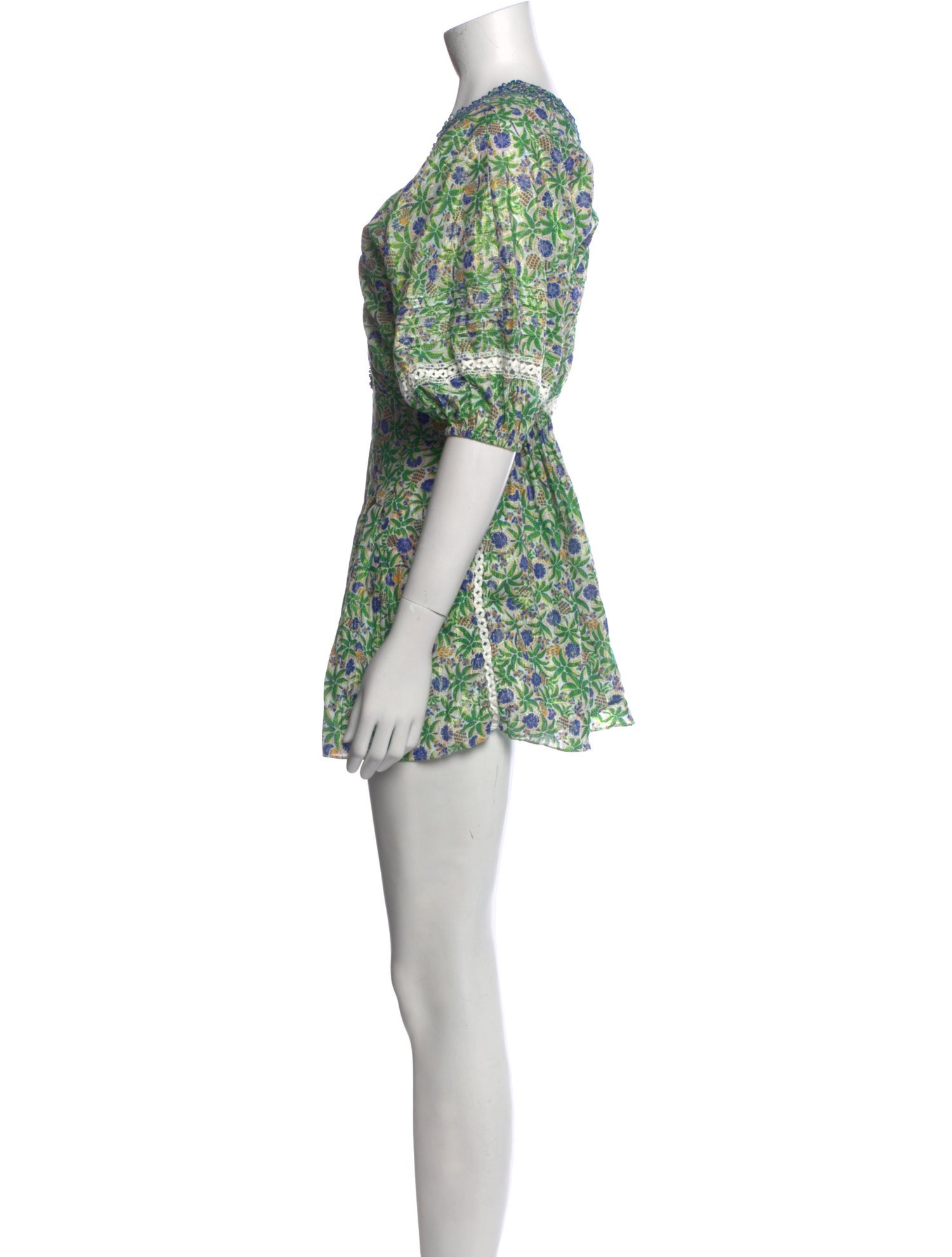 Poupette St Barth Floral Print V-Neck Romper