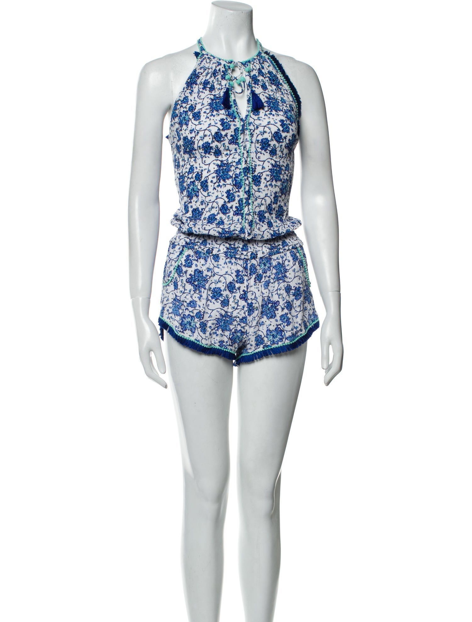 Poupette St Barth Printed Crew Neck Romper
