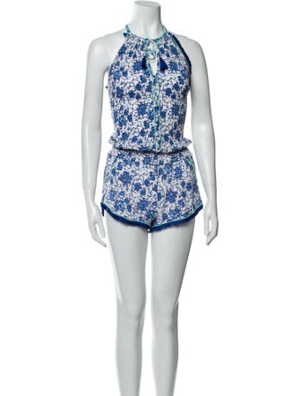 Poupette St Barth Printed Crew Neck Romper