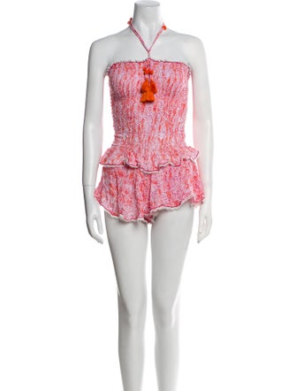 Poupette St Barth Floral Print Halterneck Romper