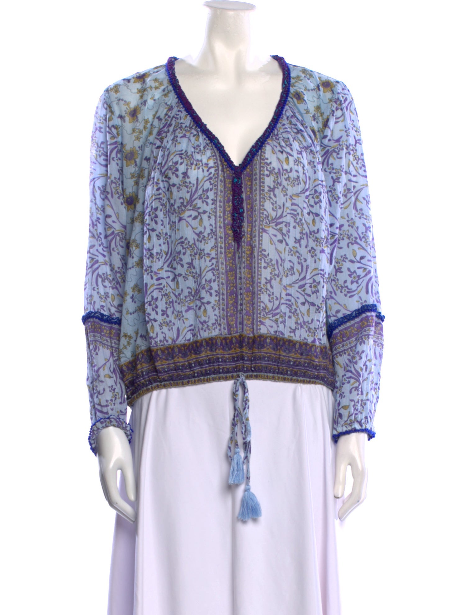 Poupette St Barth Floral Print V-Neck Blouse