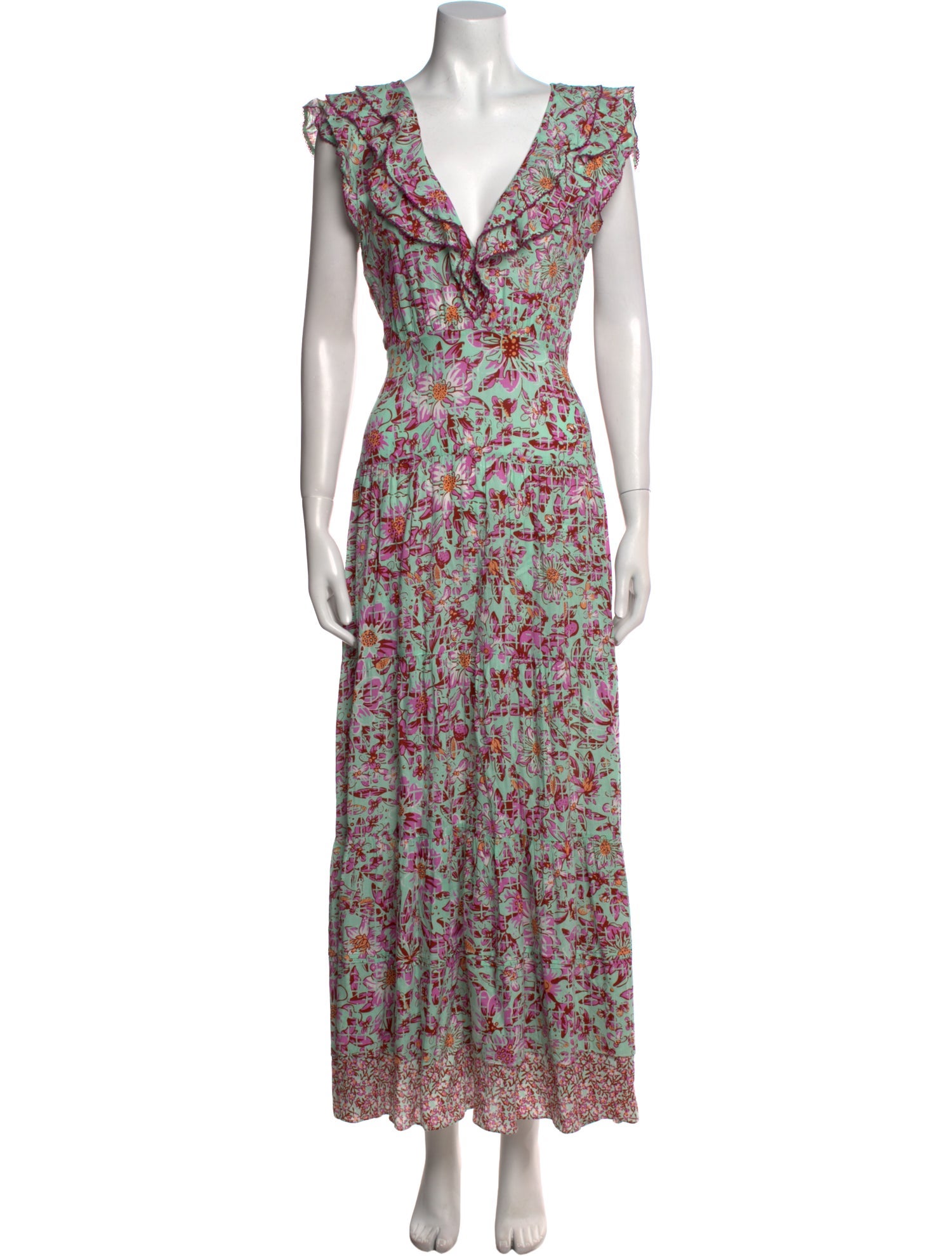 Poupette St Barth Floral Print Long Dress w/ Tags