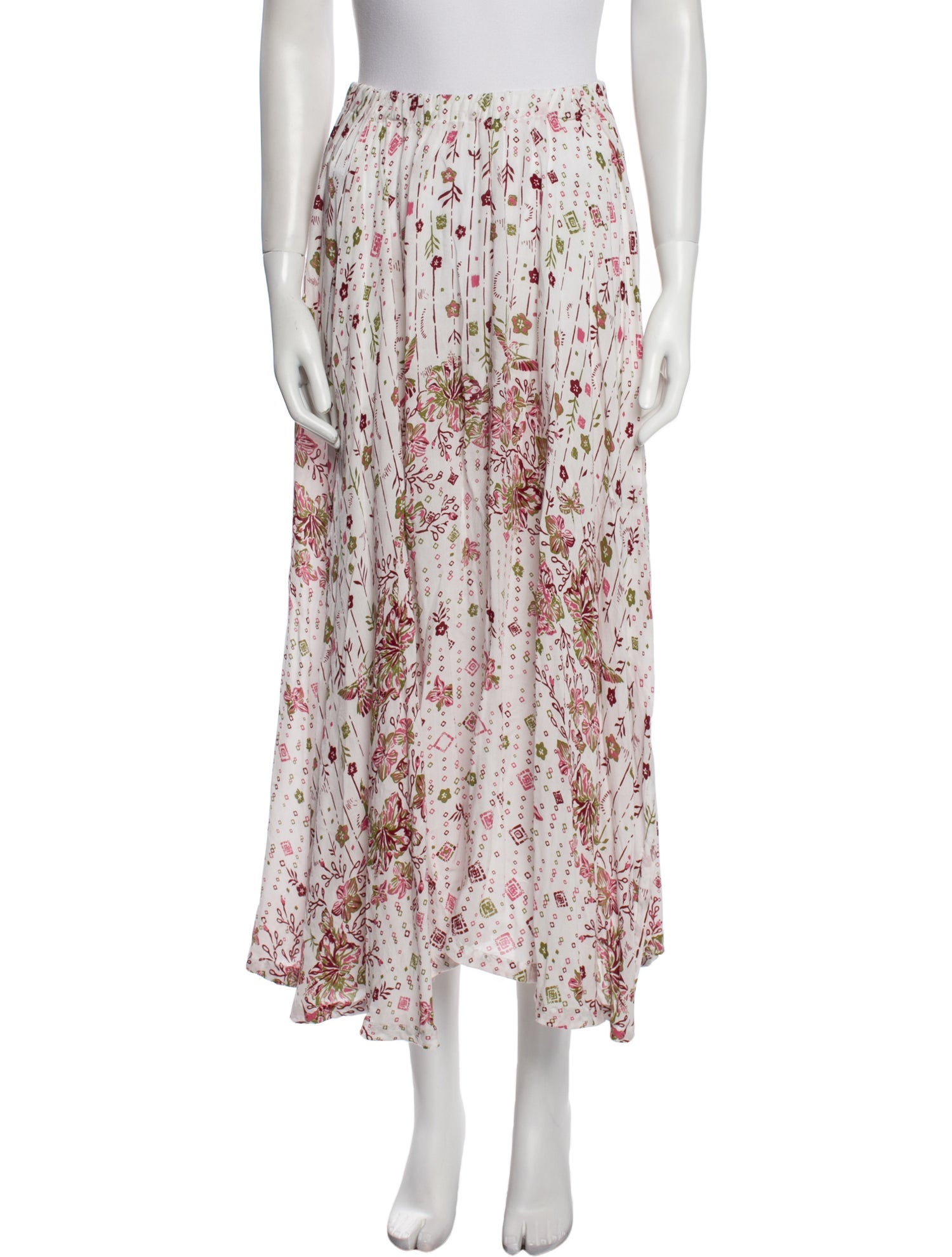 Poupette St Barth Floral Print Midi Length Skirt