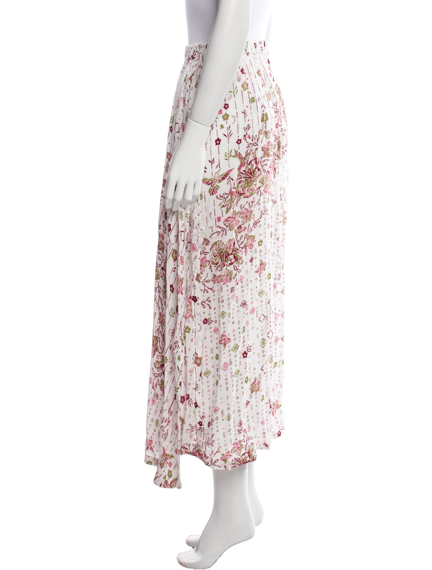 Poupette St Barth Floral Print Midi Length Skirt