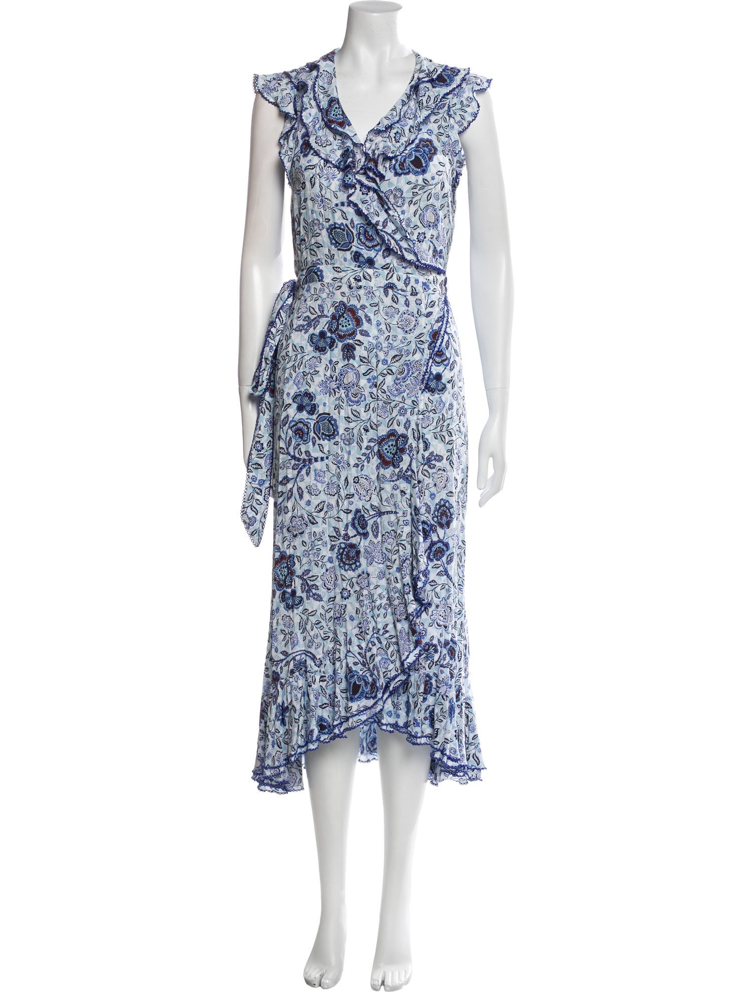 Poupette St Barth Floral Print Bow Accents Nightgown