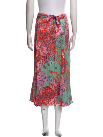 Poupette St Barth Floral Print Midi Length Skirt