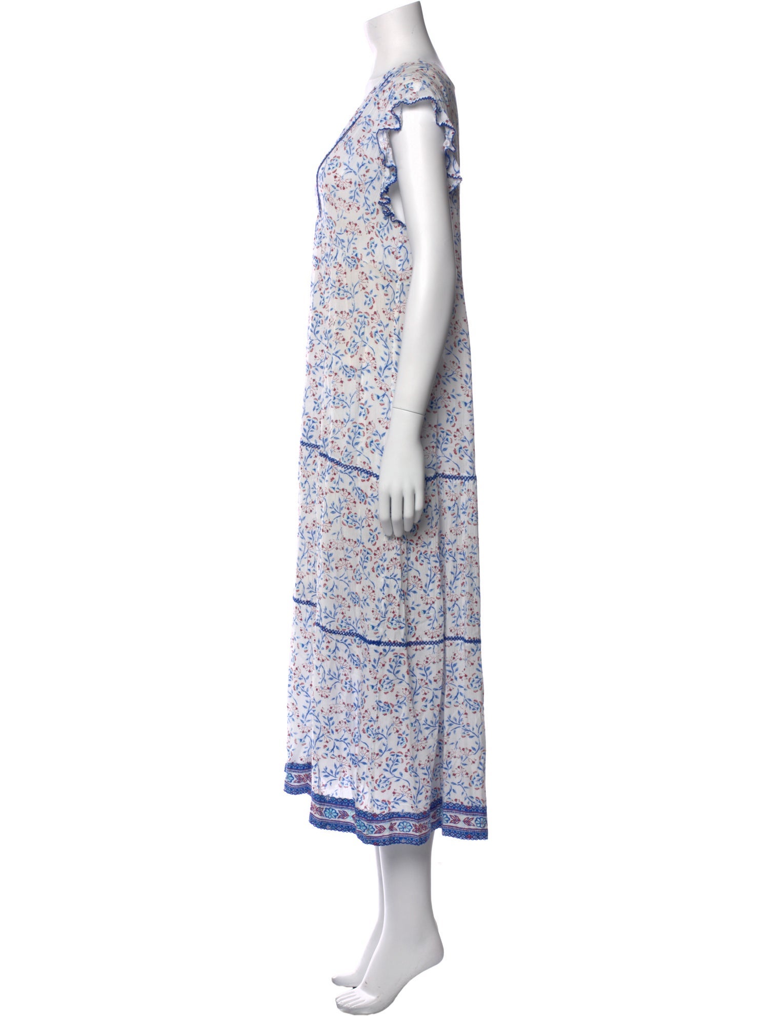 Poupette St Barth Floral Print Midi Length Dress