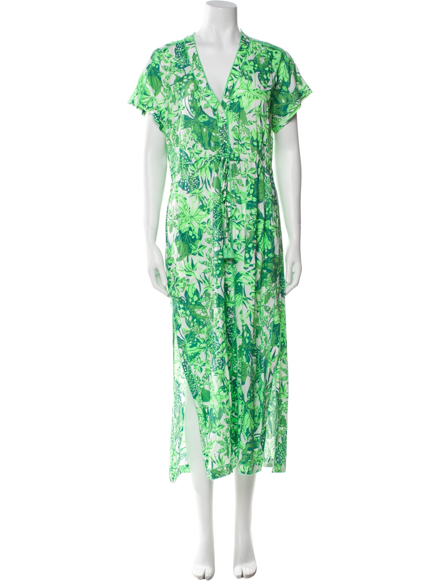 Poupette St Barth Floral Print Midi Length Dress w/ Tags