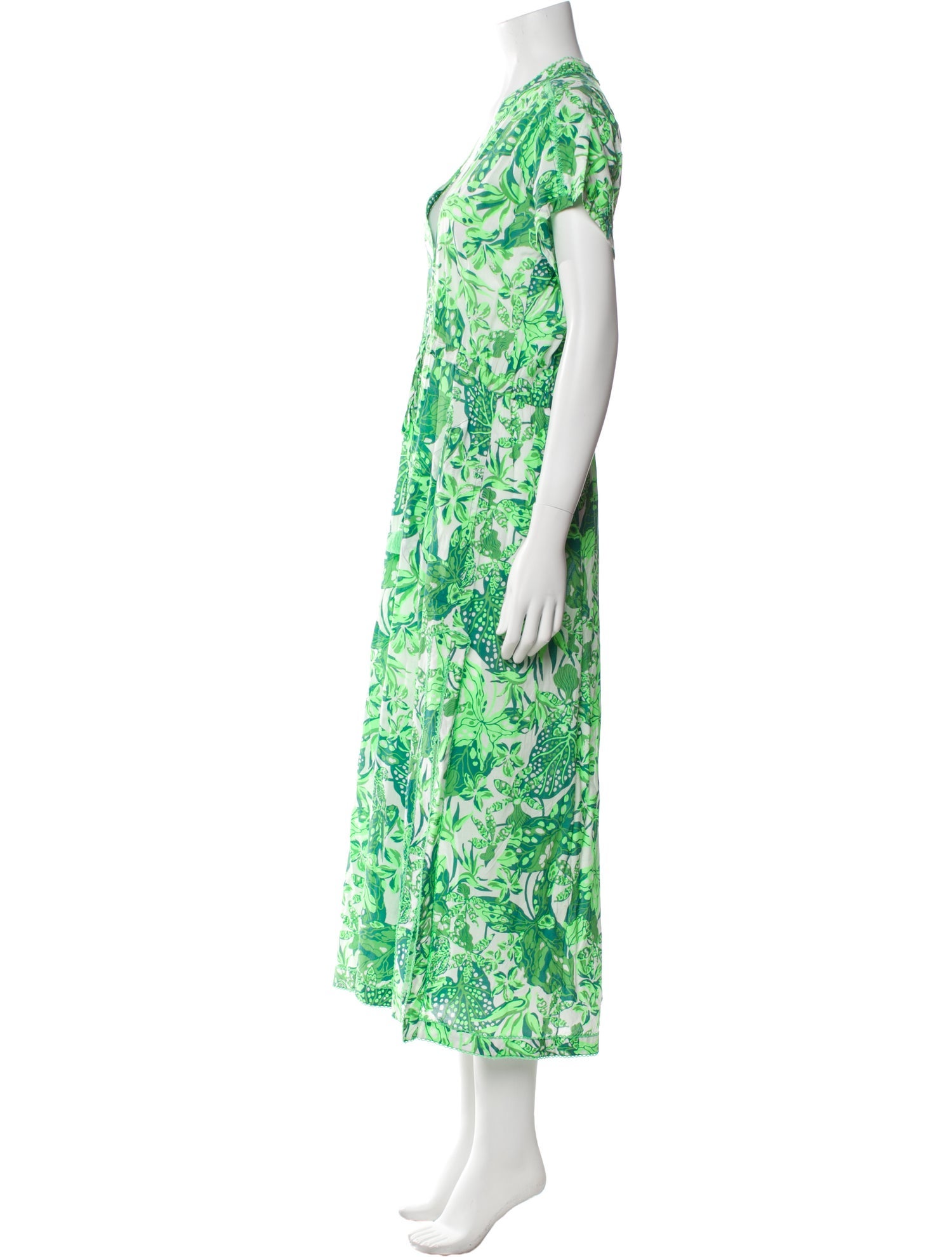 Poupette St Barth Floral Print Midi Length Dress w/ Tags