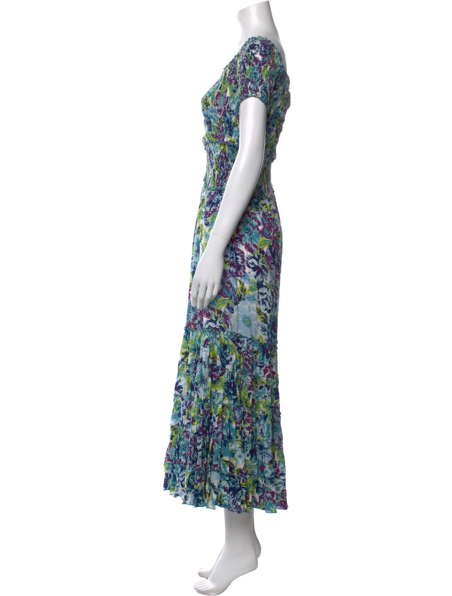 Poupette St Barth Floral Print Midi Length Dress