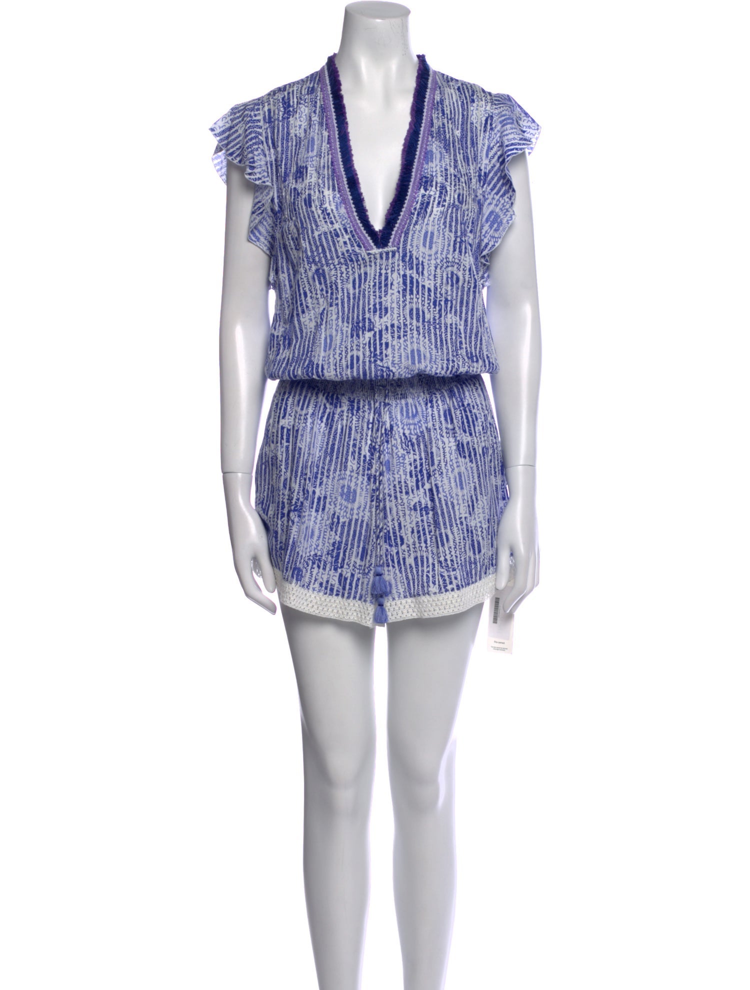 Poupette St Barth Printed V-Neck Romper