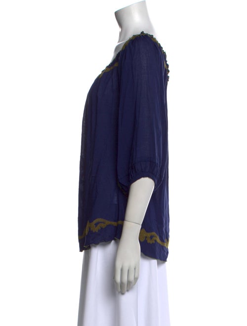 Poupette St Barth Printed Scoop Neck Blouse