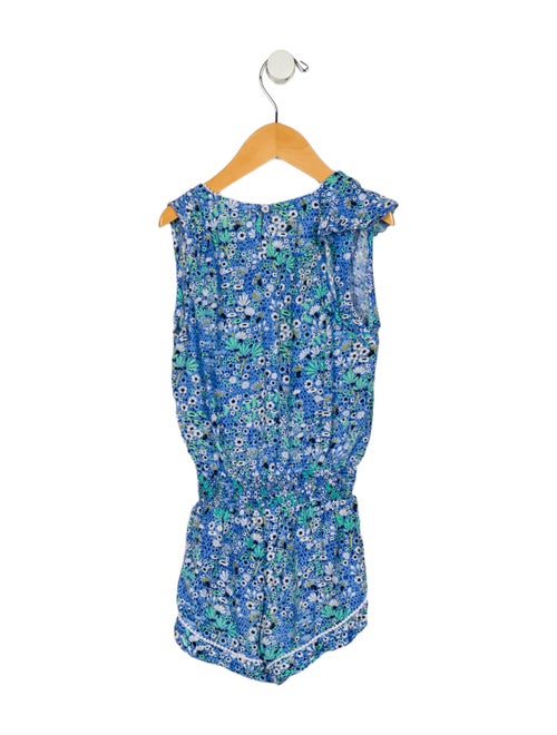Poupette St Barth Girls' Patterned Sleeveless Romper