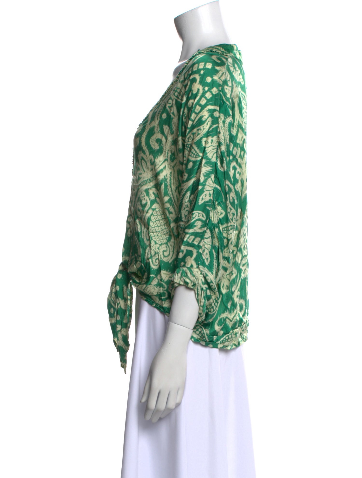 Poupette St Barth Printed V-Neck Blouse