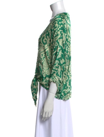 Poupette St Barth Printed V-Neck Blouse