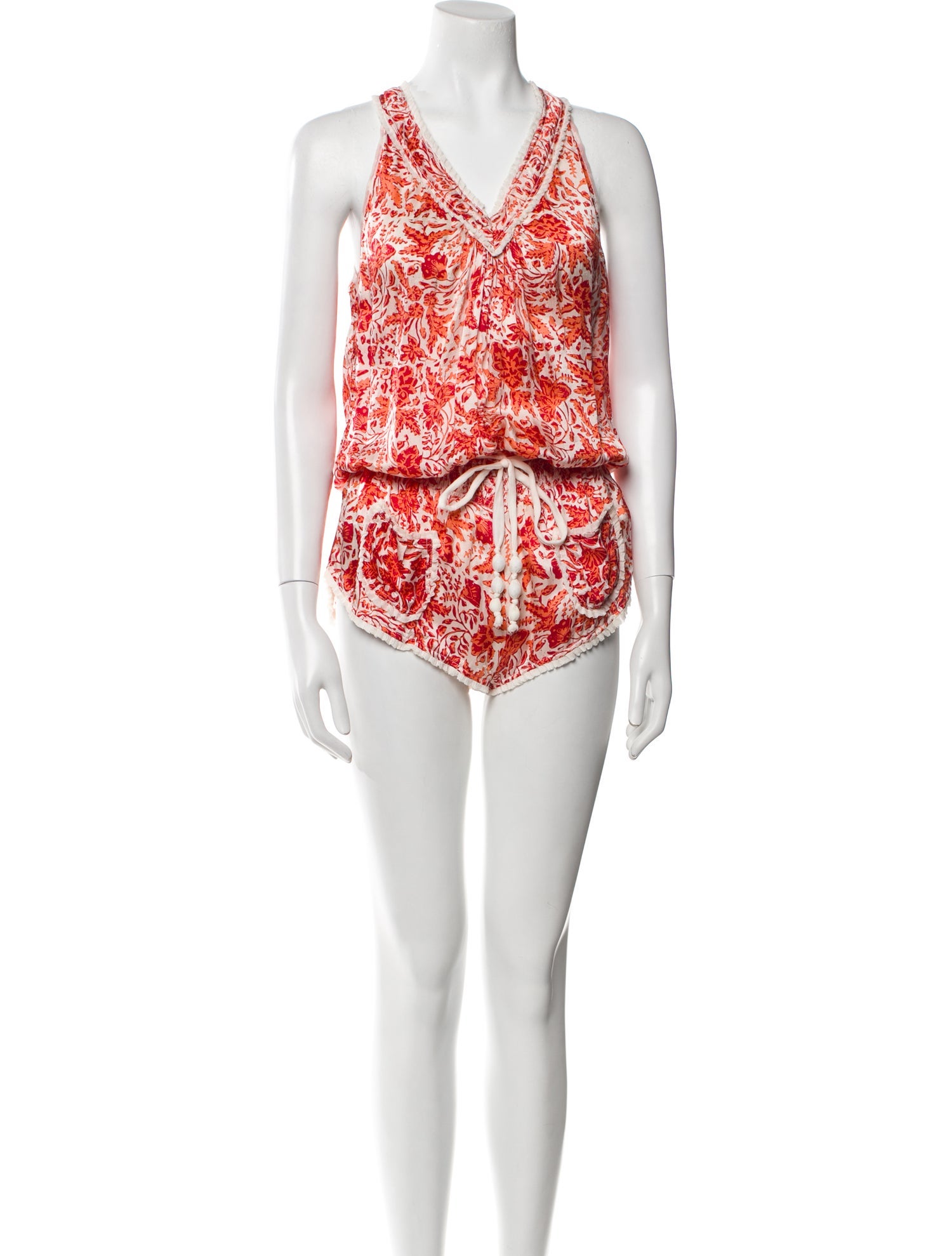 Poupette St Barth Printed V-Neck Romper