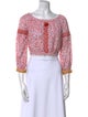 Poupette St Barth Printed Scoop Neck Crop Top
