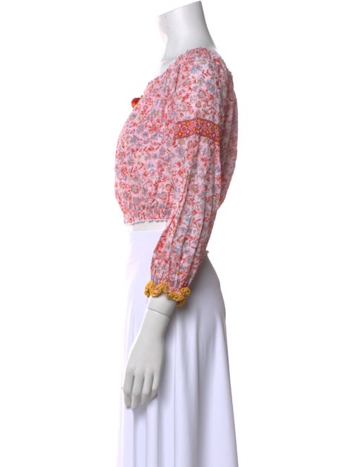 Poupette St Barth Printed Scoop Neck Crop Top