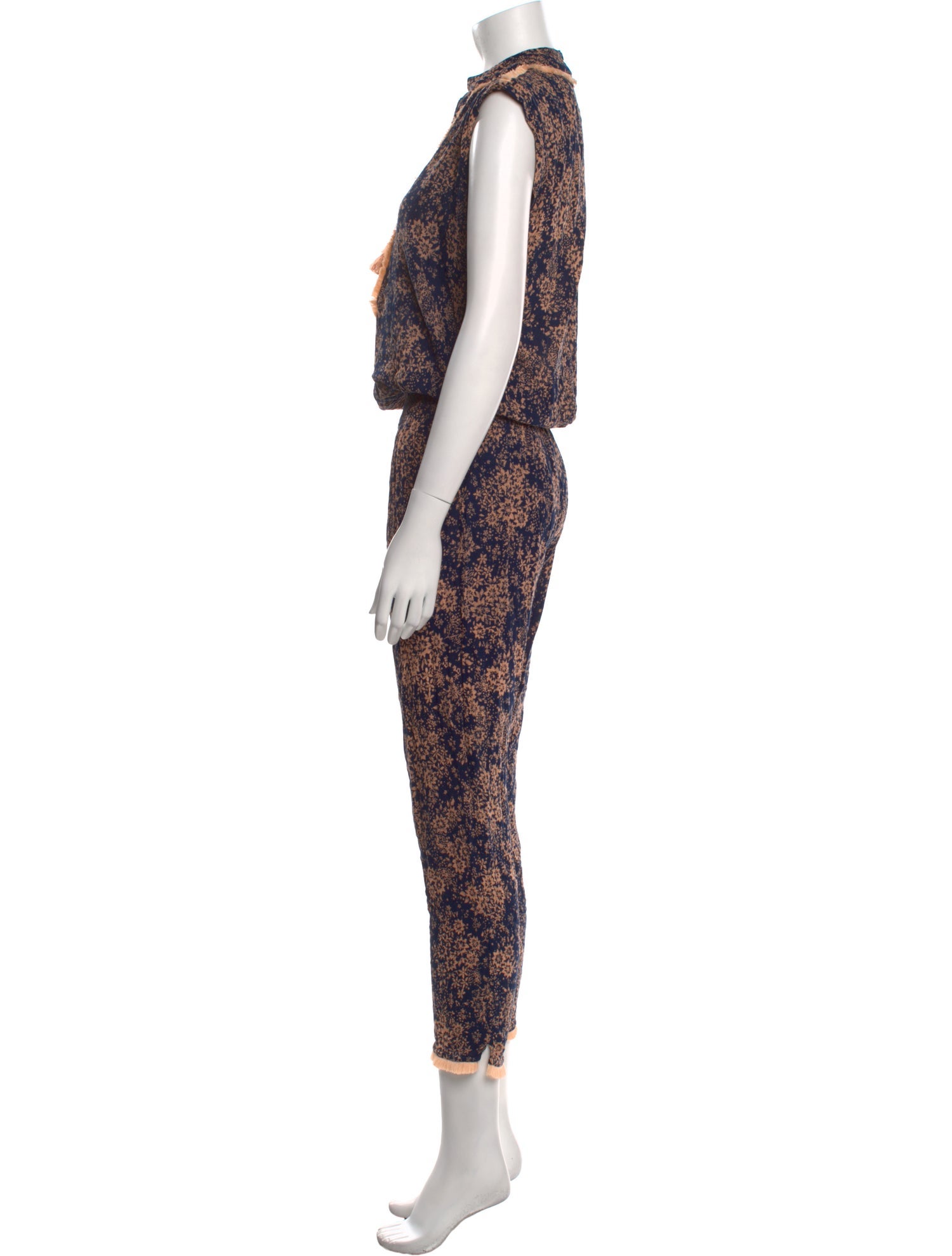 Poupette St Barth Floral Print V-Neck Jumpsuit