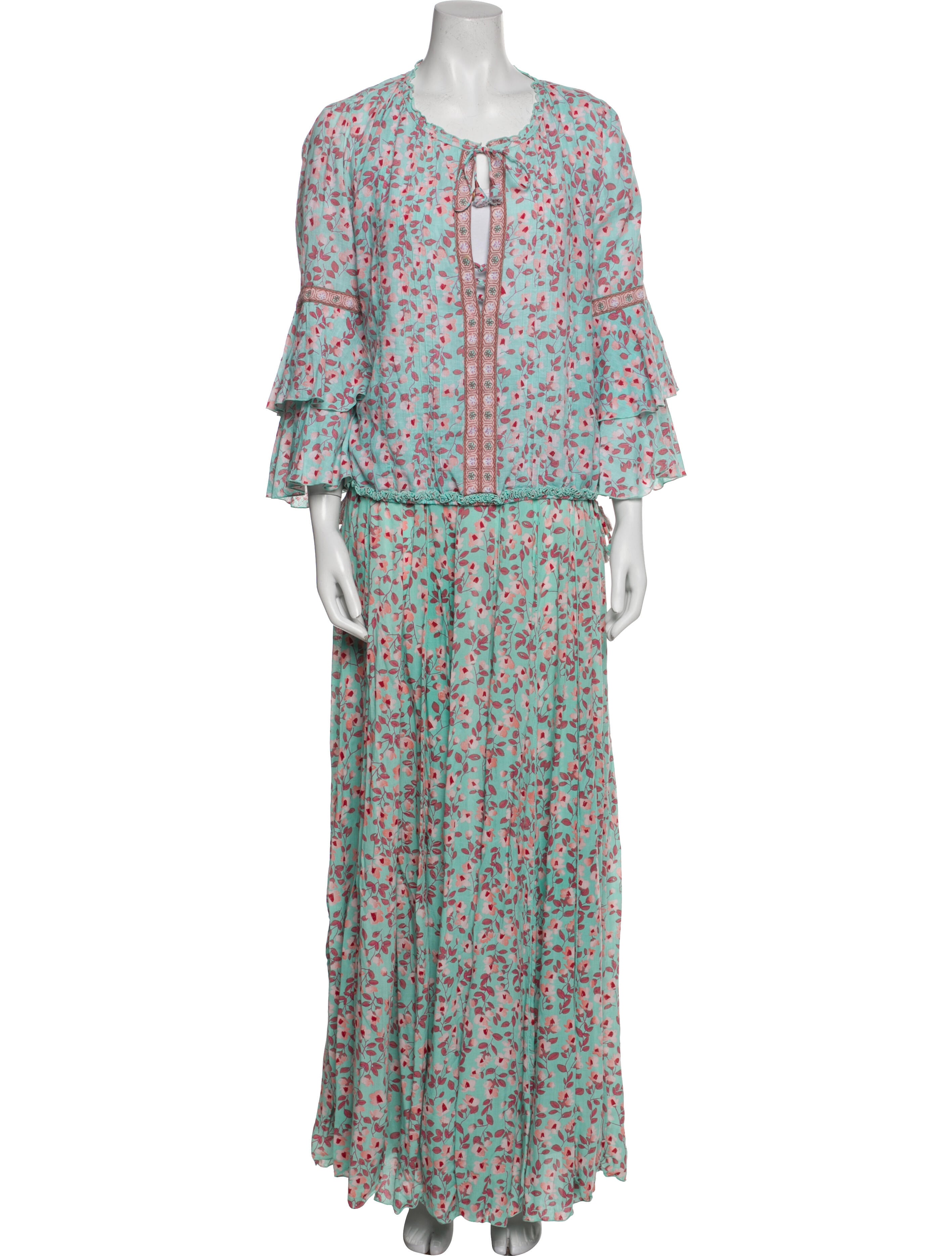 Poupette St Barth Floral Print Tassel Accents Skirt Set