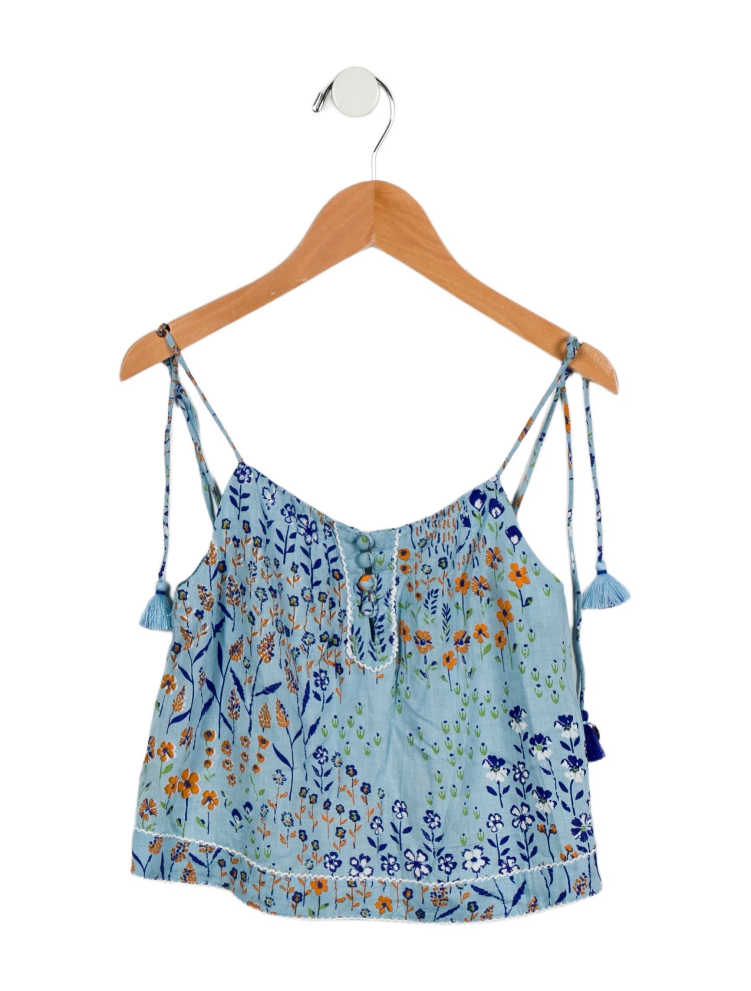 Poupette St Barth Girls' Floral Pattern Sleeveless Top