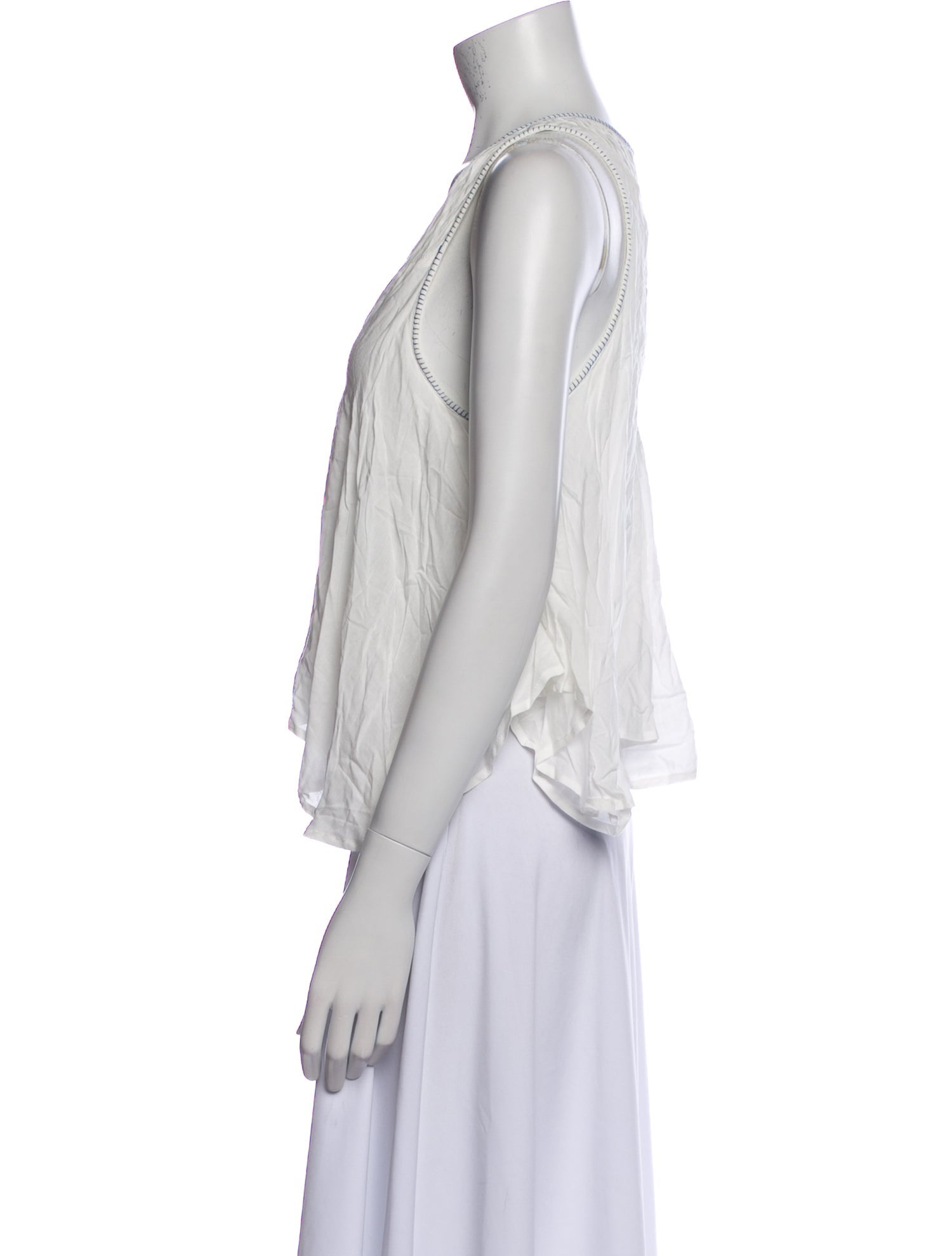 Poupette St Barth V-Neck Sleeveless Crop Top