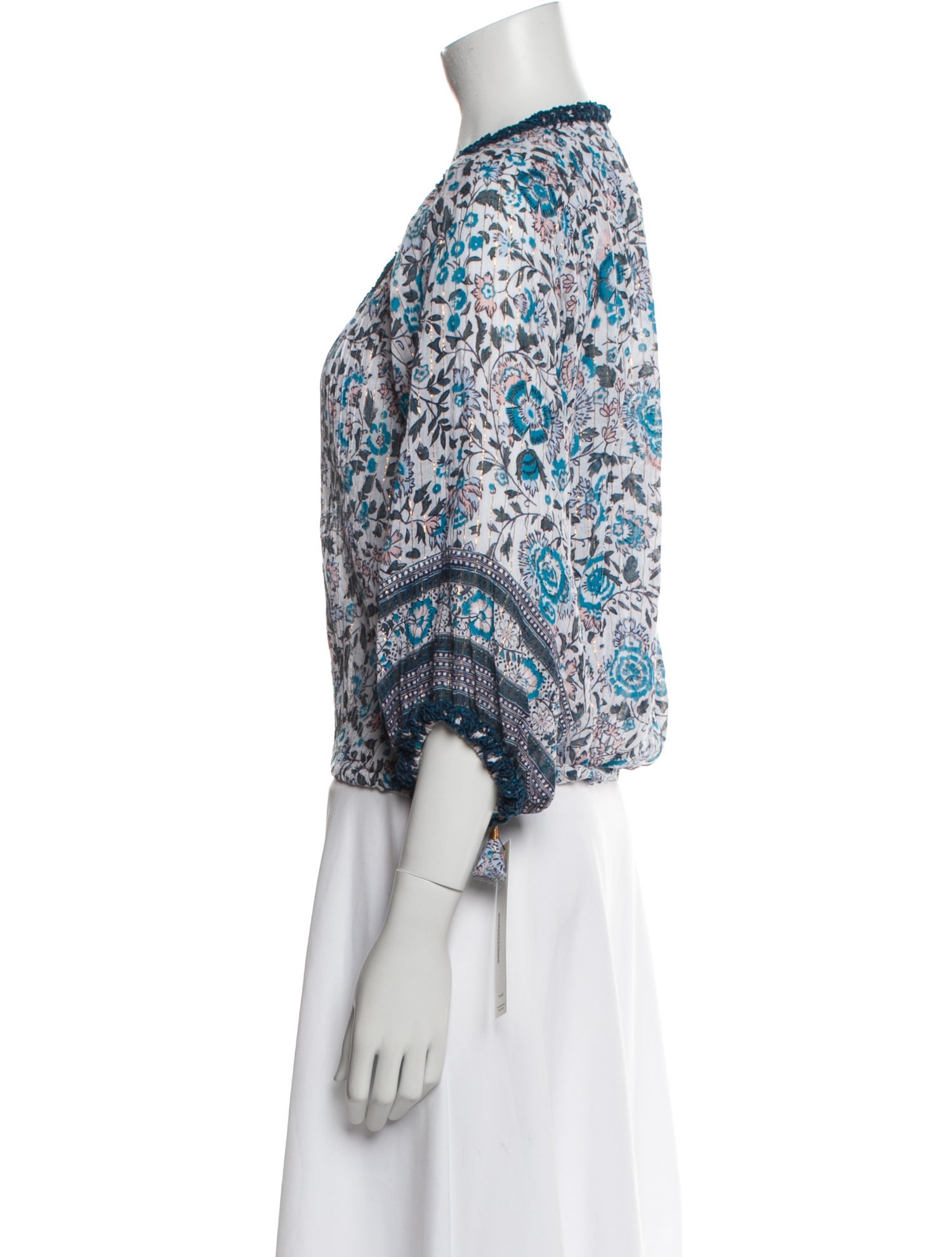 Poupette St Barth Printed V-Neck Blouse