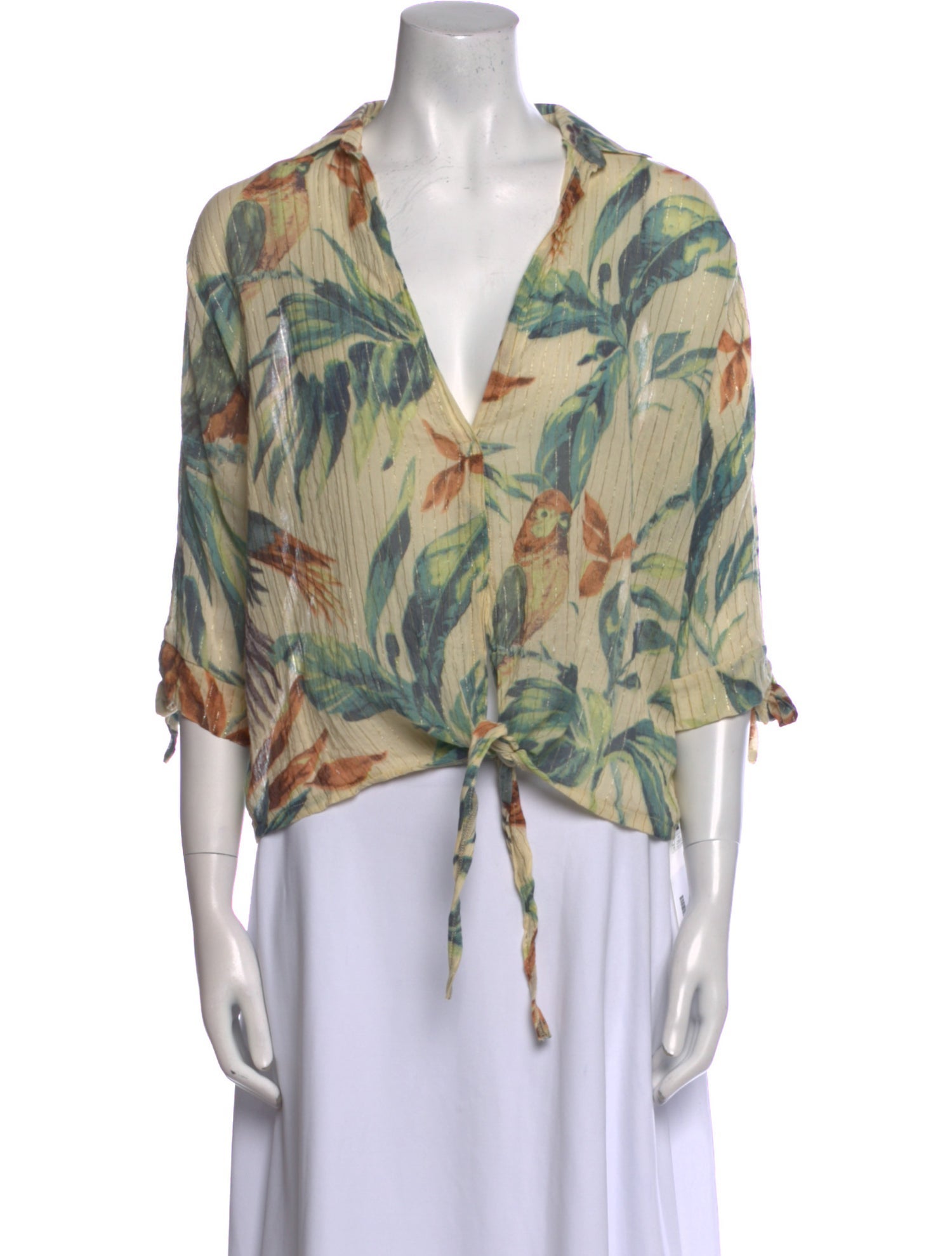 Poupette St Barth Floral Print V-Neck Blouse