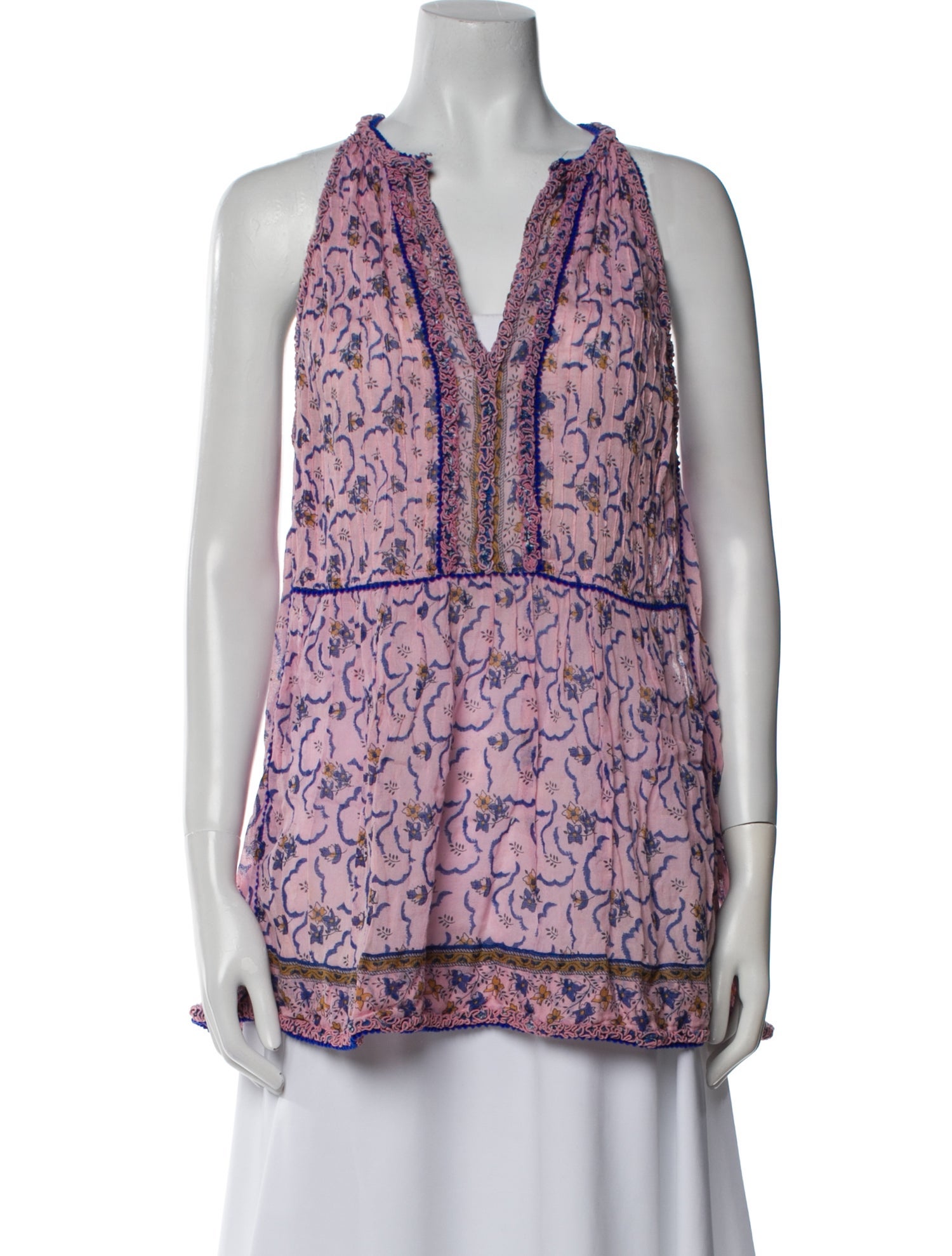 Poupette St Barth Printed V-Neck Blouse