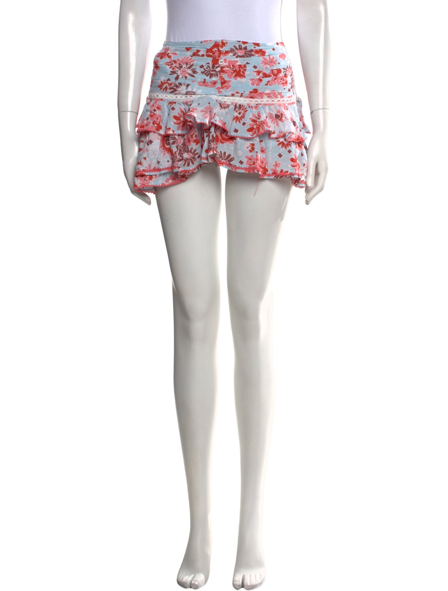 Poupette St Barth Floral Print Mini Skirt